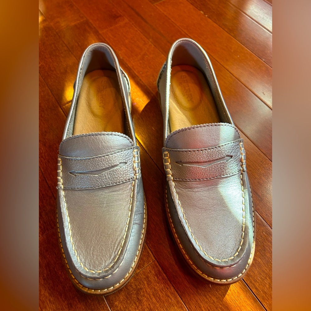 Silver Sperry Loafers